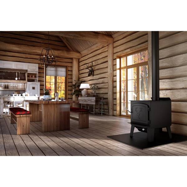 Drolet Black Stag II 2,300 sq. ft. Wood Stove on Legs EPA Certified DB03411  - The Home Depot