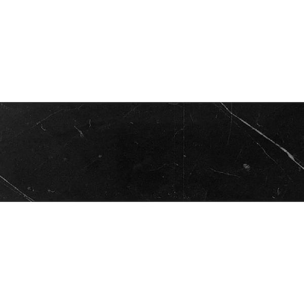 Apollo Tile Black 4 in. x 5 in. Polished Marble Subway Tile Sample (0.13 sq. ft./Piece)