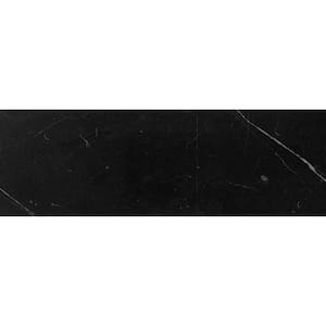 Black 4 in. x 12 in. Polished Marble Subway Floor and Wall Tile (25 Cases/125 sq. ft./Pallet)