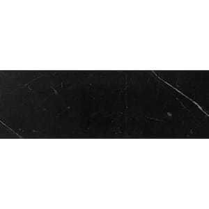 Black 4 in. x 12 in. Polished Marble Subway Floor and Wall Tile (50 Cases/250 sq. ft./Pallet)