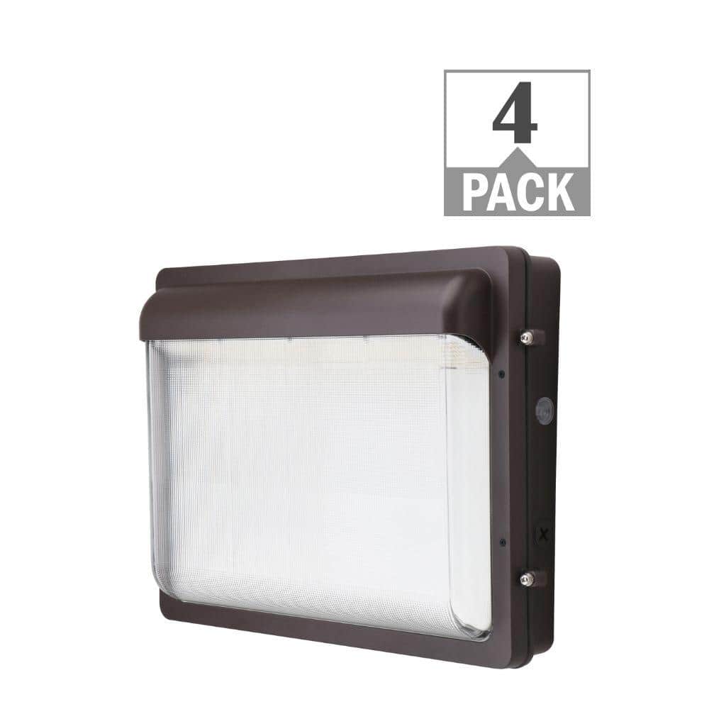 400-Watt Equivalent Modern Slim Integrated LED Bronze Wall Pack Light Adjustable 12000-19600 Lumens and CCT (4-Pack) price history on PriceWatchPro