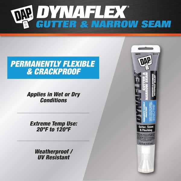 DynaFlex Gutter and Narrow Seam 4.5oz White Advanced Elastomeric Waterproof Sealant (6-Pack)