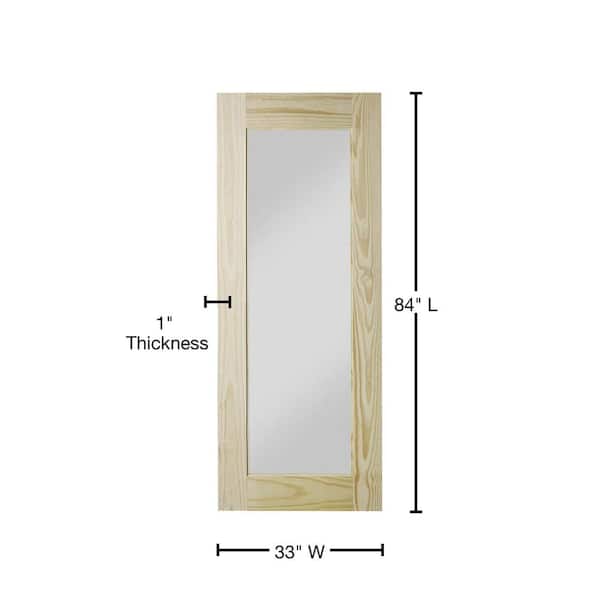 33 in. x 84 in. Unfinished Clear Pine 1-Lite Interior Barn Door Slab 33 in. x 84 in. Unfinished Clear Pine 1-Lite Interior Barn Door Slab