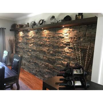 Stacked Stone Kenai 12 in. x 42 in. Faux Stone Siding Panel