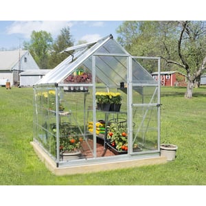 Hybrid 6 ft. x 8 ft. Silver/Clear DIY Greenhouse Kit
