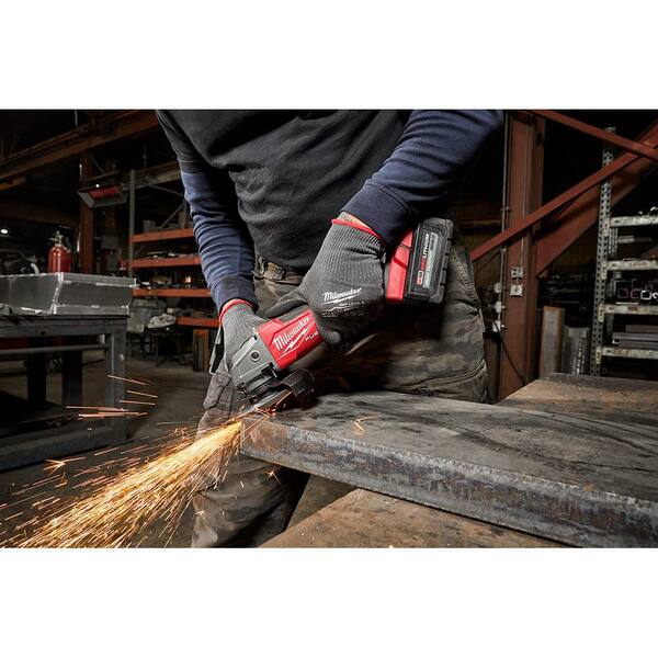 Milwaukee - M18 FUEL 18V Lithium-Ion Brushless Cordless 4-1/2 in./5 in. Grinder and Starter Kit w/(1) 5.0 Ah Battery and Charger