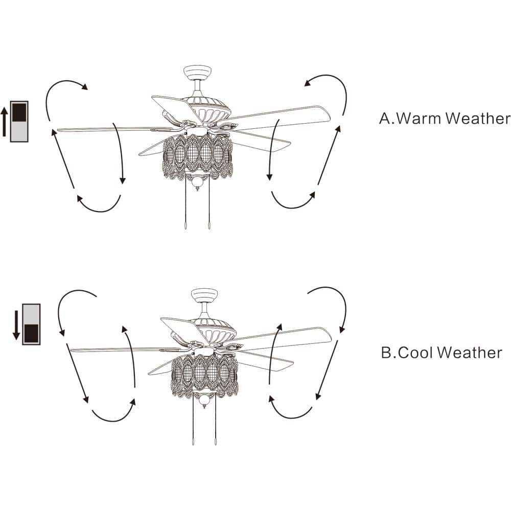 Mariposa 52-inch Rustic Bronze Chandelier Ceiling Fan with Crystal Shade