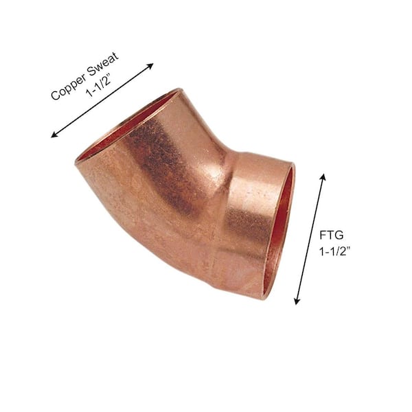1/2" C x 1/2" Ftg 45-Degree Copper Street Elbows 50 