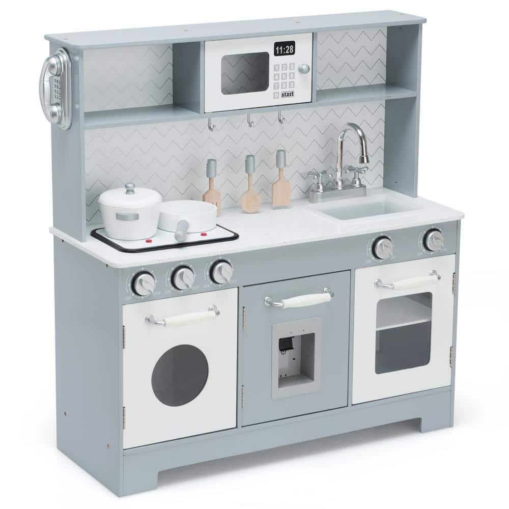 NEW My Modern Mini Kitchen Play Set Stove Oven Pots Pan Opens Lights &  Sound