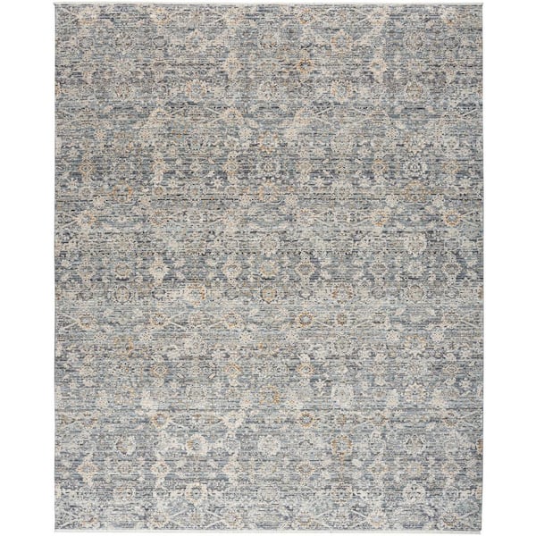 Nourison Nyle Charcoal 12 ft. x 16 ft. Distressed Transitional Area Rug