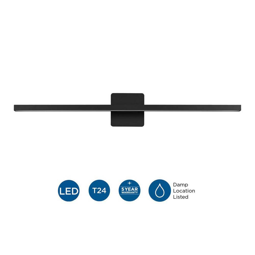 Matte Black 32-Inch Aluminum Dimmable Vanity Light