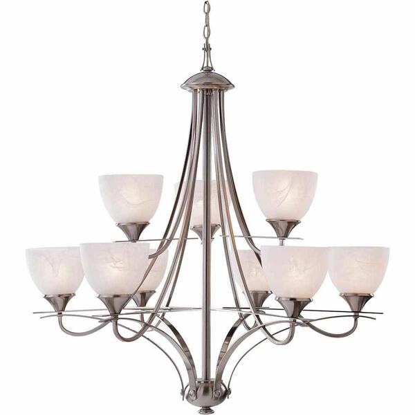 Filament Design Lenor 9-Light Brushed Nickel Incandescent Ceiling Chandelier