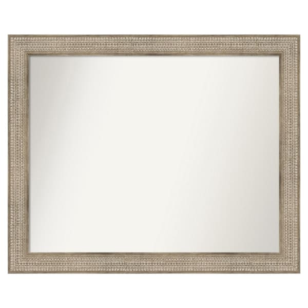 Amanti Art Trellis Silver 44 in. x 36 in. Custom Non-Beveled Wood Framed Bathroom Vanity Wall Mirror