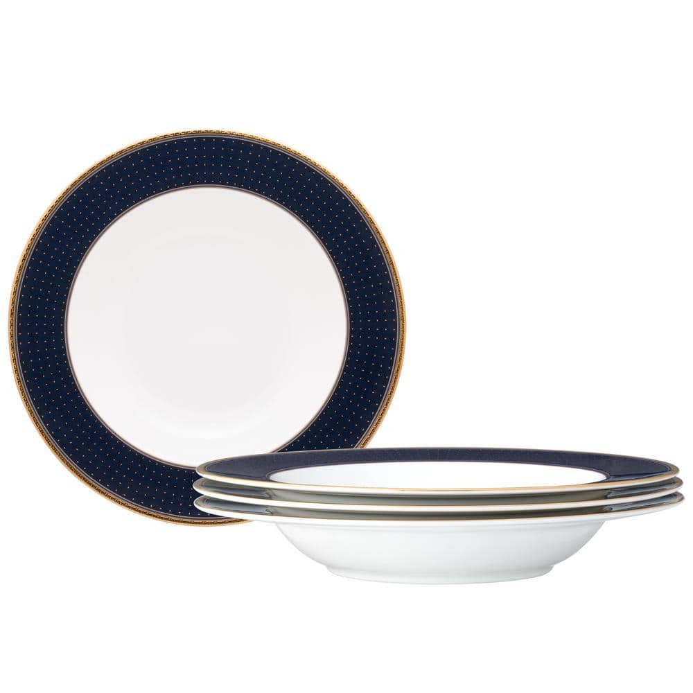 Noritake Blueshire 8.25 in., 12 fl. oz. (Blue) Bone China Soup Bowls, (Set of 4)