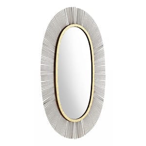 24.5 in. x 38.2 in. Classic Irregular Framed Black Vanity Mirror