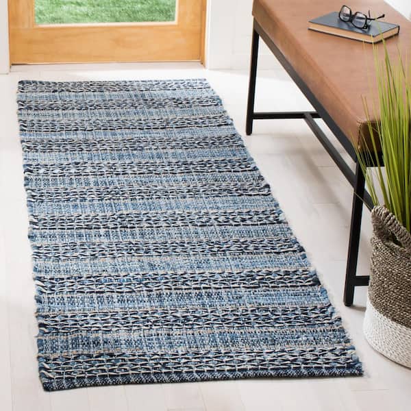 Montauk Blue 2 ft. x 7 ft. Abstract Striped Runner Rug