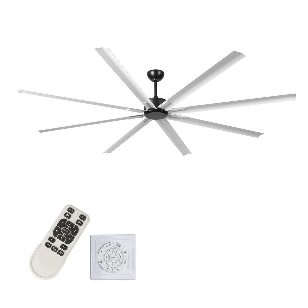 TT 96 in. Indoor  White  Ceiling Fans with Remote Control and 8-Aluminum Bl