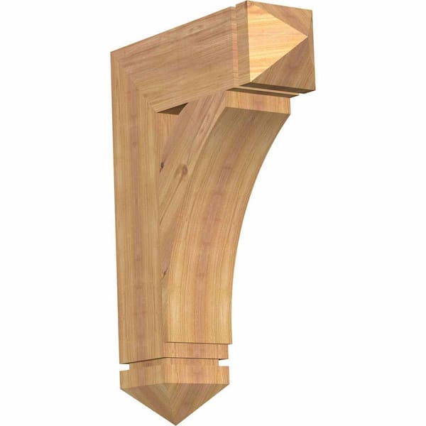 Ekena Millwork 5.5 in. x 28 in. x 20 in. Western Red Cedar Thorton Arts and Crafts Smooth Bracket