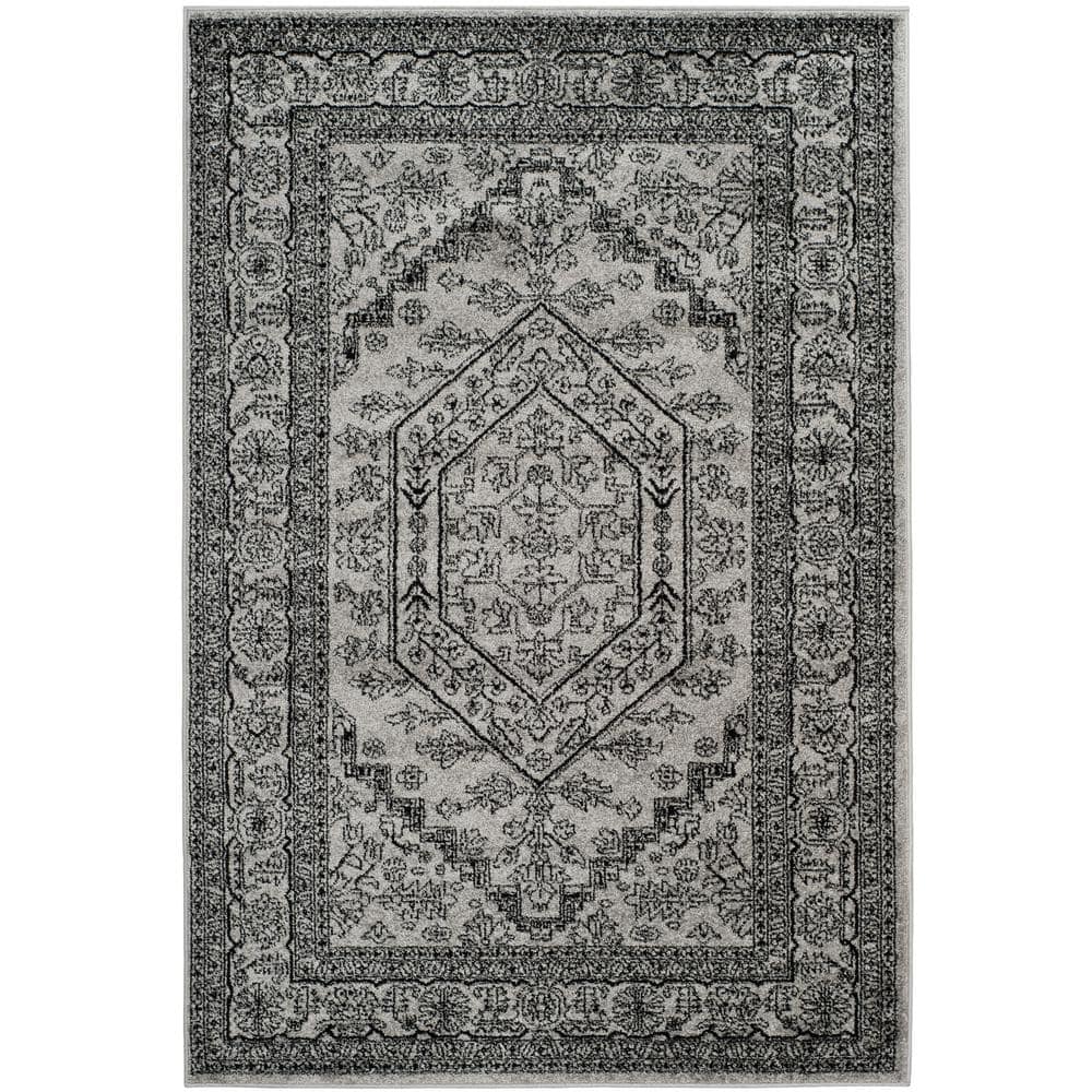 Adirondack Silver/Black 6 ft. x 9 ft. Border Medallion Area Rug price history on PriceWatchPro