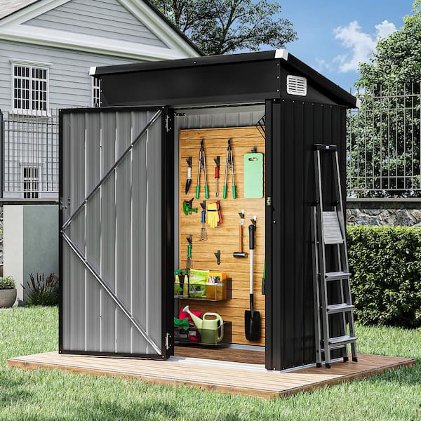 Sizzim Outdoor 5 ft. W x 3 ft. D Metal Tool Shed Storage Shed with