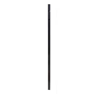 Athens 2 in. x 2 in. x 6 ft. Gloss Black Aluminum Flat Top and Bottom Design Fence Corner Post