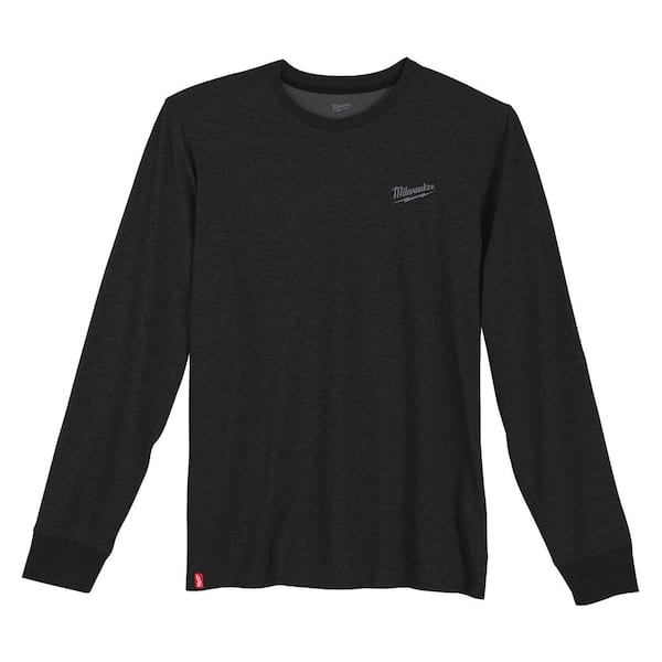 Milwaukee Men's X Large Black Long Sleeve Hybrid Work T Shirt with