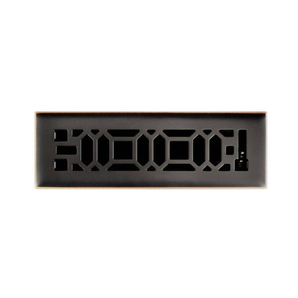 Hampton Bay Oriental 2 in. x 10 in. Steel Floor Register in Oil Rubbed Bronze
