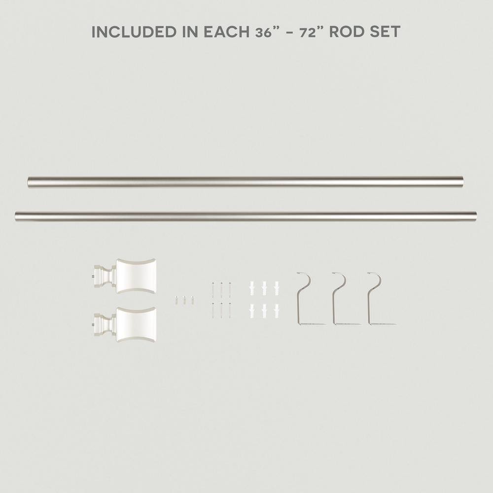 Adjustable Matte Nickel Iron Curtain Rod with Resin Finials