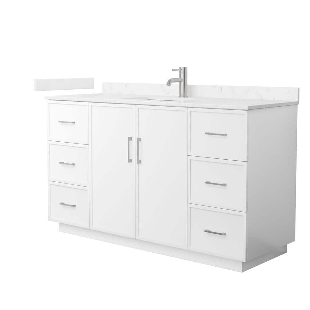 Elan TK 60 in. Single Freestanding White Bath Vanity with Carrara Cultured Marble Top (Assembled) price history on PriceWatchPro