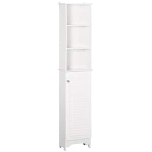 13.5 in. W x 7.75 in. D x 65 in. H Freestanding Bathroom Storage Cabinet with 3-Shelves in White