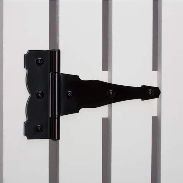 Black Stainless Steel Decorative Gate Hinge and Latch Set