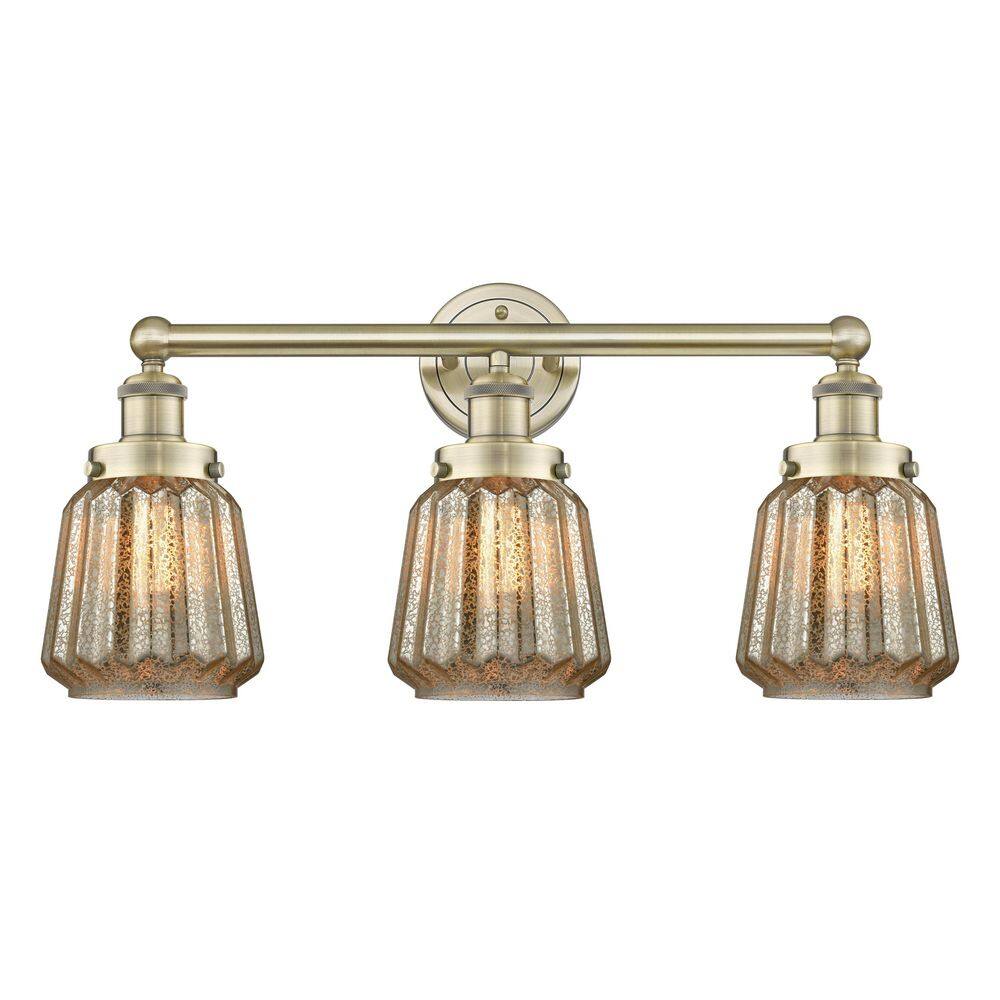 Chatham 24.5 in. 3-Light Antique Brass Vanity Light with Glass Shade price history on PriceWatchPro