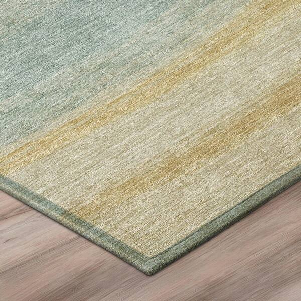 Chantille Machine Washable Indoor/Outdoor Abstract ACN2961 Teal 8 ft. x 10 ft. Area Rug