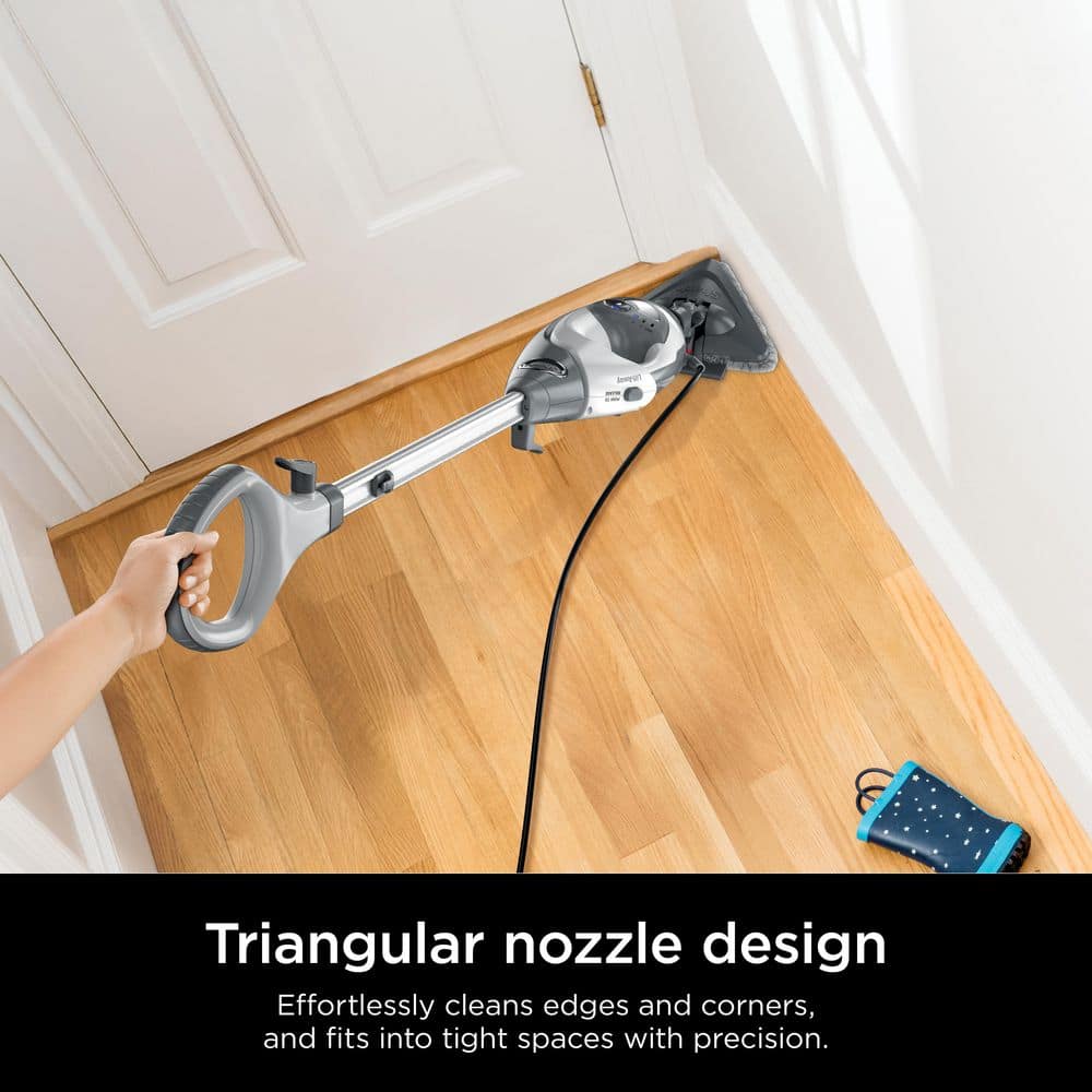 White Handheld 2-in-1 Steam Pocket Mop with Hardwood Steamer