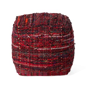 Harris Red Cube Pouf