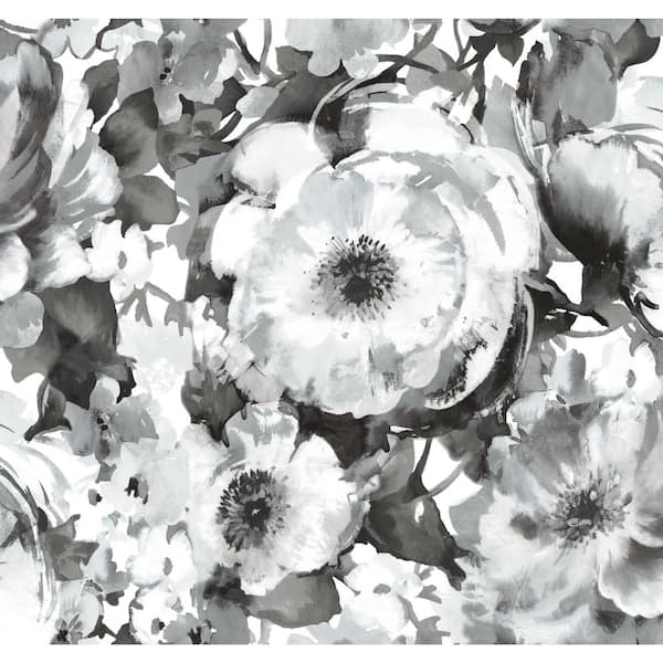 RoomMates Watercolor Floral Stripe Vinyl Decorative Wall Panel