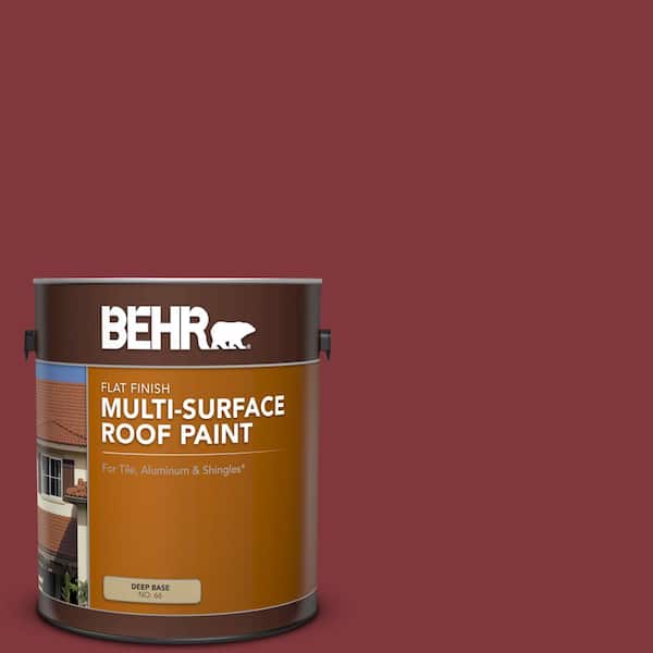 BEHR 1 gal. #S140-7 Deco Red Flat Multi-Surface Exterior Roof Paint