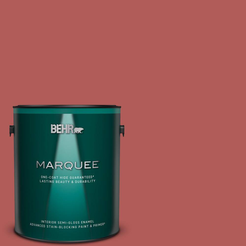 1 gal. #160D-6 Pottery Red Semi-Gloss Enamel Interior Paint & Primer