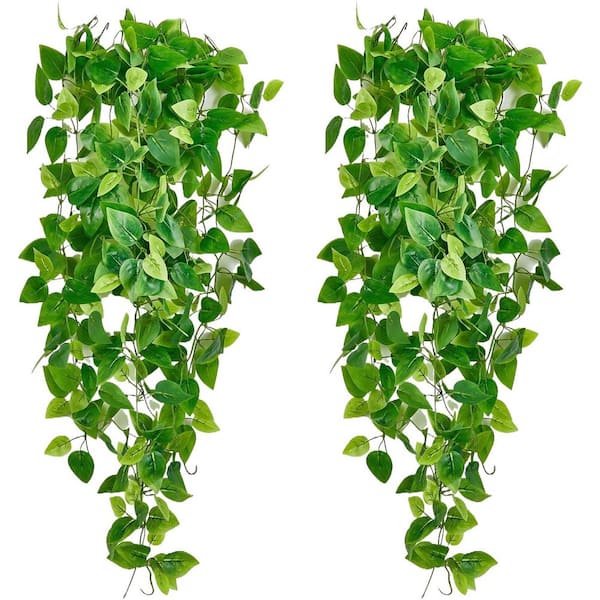 Afoxsos 40 in. H Artificial Ivy Hanging Plants, 2-Pack, 3.6 Feet, Green,  Indoor/Outdoor Decor HDSA10OT542