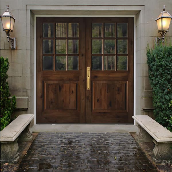 Exterior Double Wooden Front Door, For Home, Height: 80 Inch at Rs