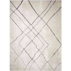 PRIVATE BRAND UNBRANDED Bazaar Silver Strike Beige 7 ft. 10 in. x 10 ft ...