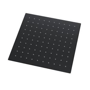 1-Spray Patterns Square 8 in. Ceiling Mount High Pressure Rain Fixed Shower Head in Matte Black