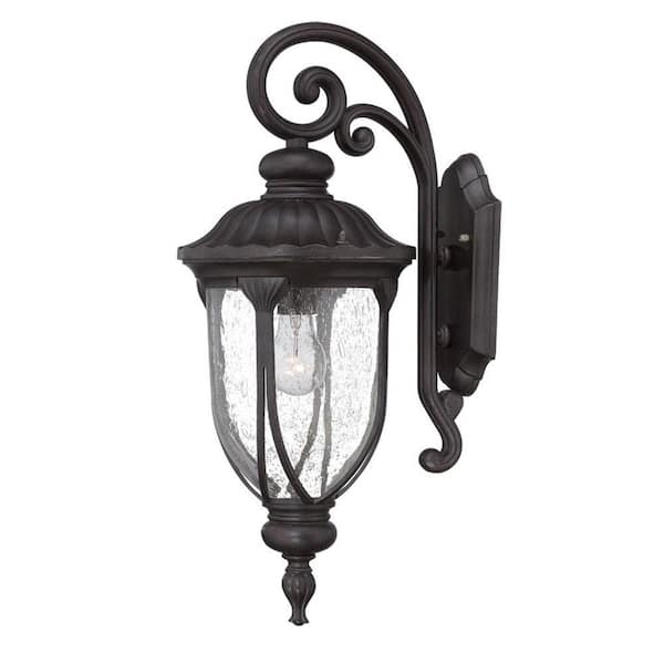 HomeRoots 22.5 in. Black Outdoor Hardwired Sconce with No Bulbs Included