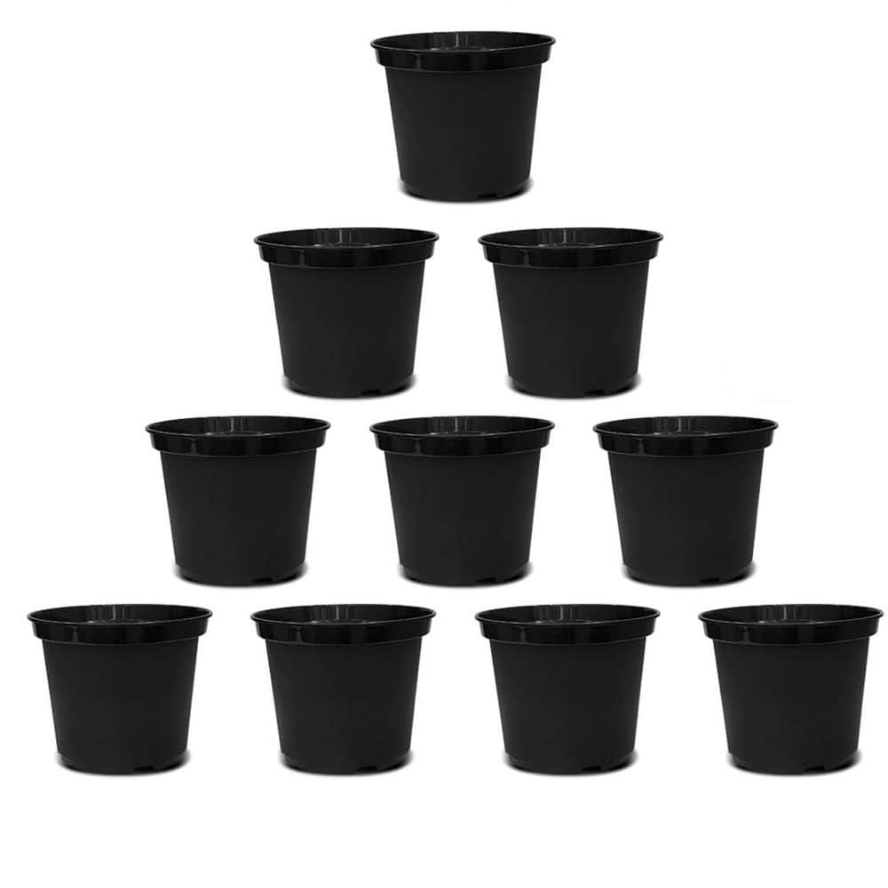 12 qt. Black Plastic Indoor/Outdoor Planter (9.84 in. W x 7.87 in