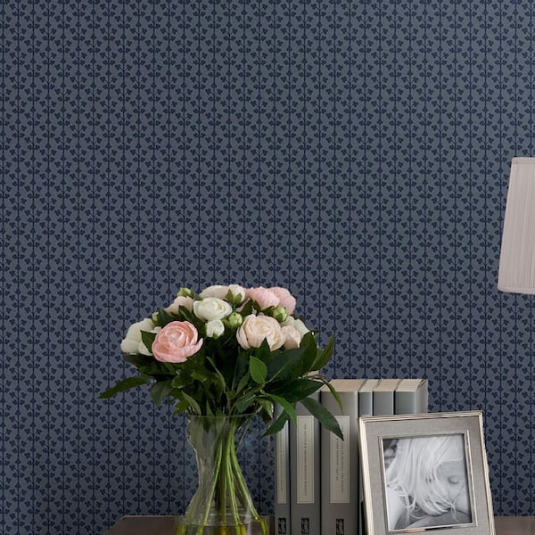 Seaham Midnight Blue Matte Non Woven Removable Paste the Wall Wallpaper