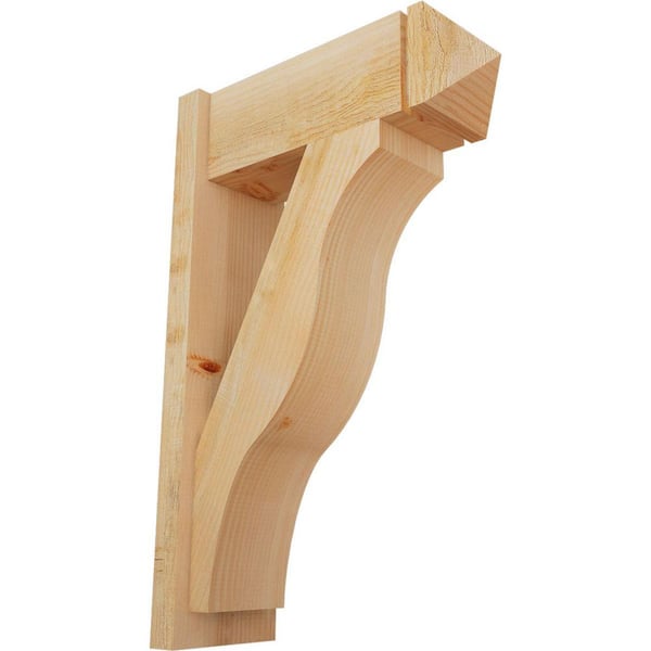 Ekena Millwork 8 in. x 34 in. x 22 in. Fuston Arts and Crafts Rough Sawn Douglas Fir Outlooker