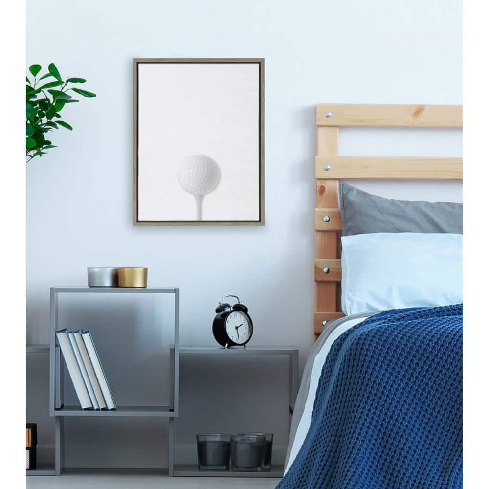 Gray Framed Golf Ball Portrait Canvas Wall Art