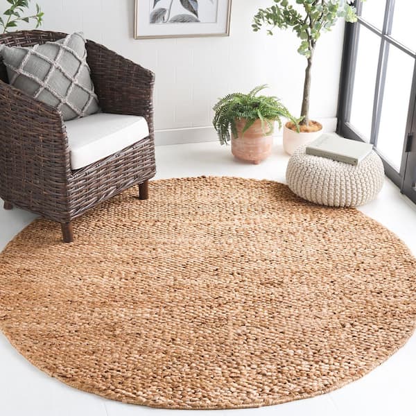 Natural Fiber 6 ft. x 6 ft. Natural Woven Marle Round Area Rug