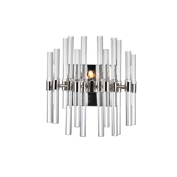 CWI Lighting Miroir 2 Light Wall Light With Polished Nickel Finish