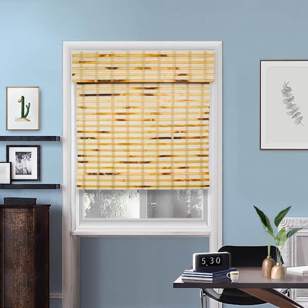 Chicology Cut-to-Size Belmon Natural Cordless Light Filtering Bamboo Roman Shade 50.5 in. W x 72 in. L